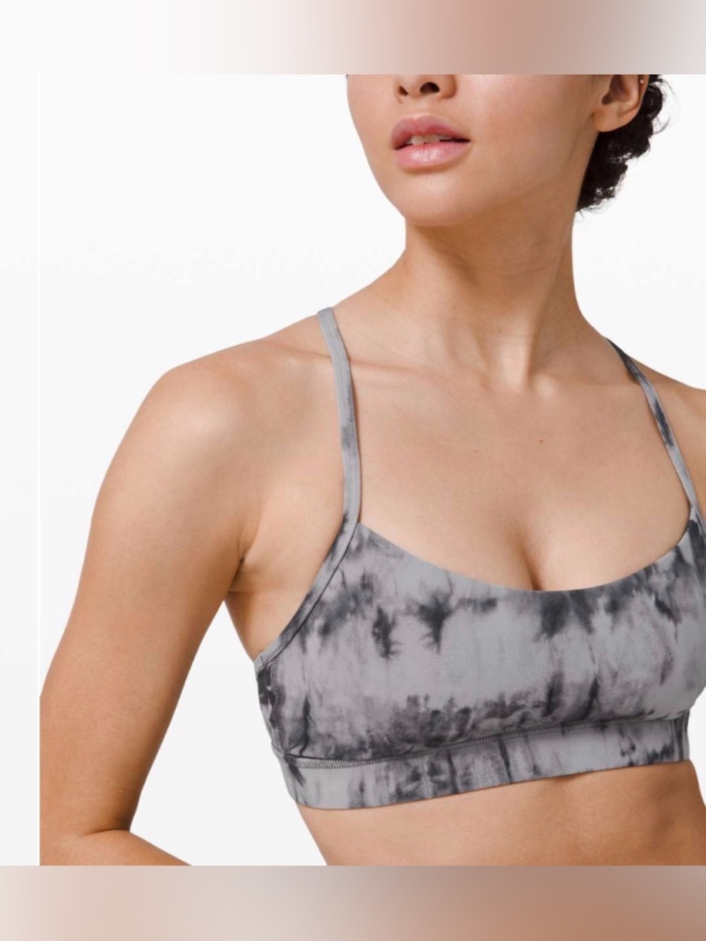 Lululemon Flow Y Bra Nulu Game Day Dark Chrome Black Multi Size 4 W2BPZS